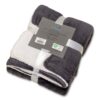 Plaid-deken Espoo zwart Coral fleece met zachte binnenzijde van sherpa 150x200cm