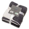 Plaid-deken Espoo zwart Coral fleece met zachte binnenzijde van sherpa 200x240