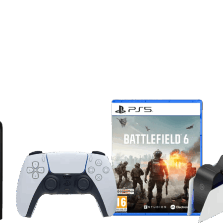 PlayStation 5 Slim Disc Edition + Battlefield 6 + Covers Zwart + Oplaadstation