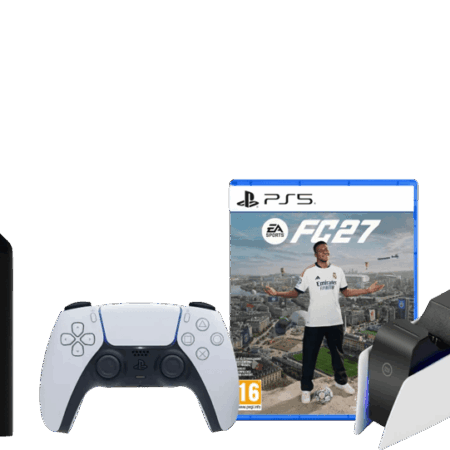 PlayStation 5 Slim Disc Edition + FC 27 + Covers Zwart + Oplaadstation