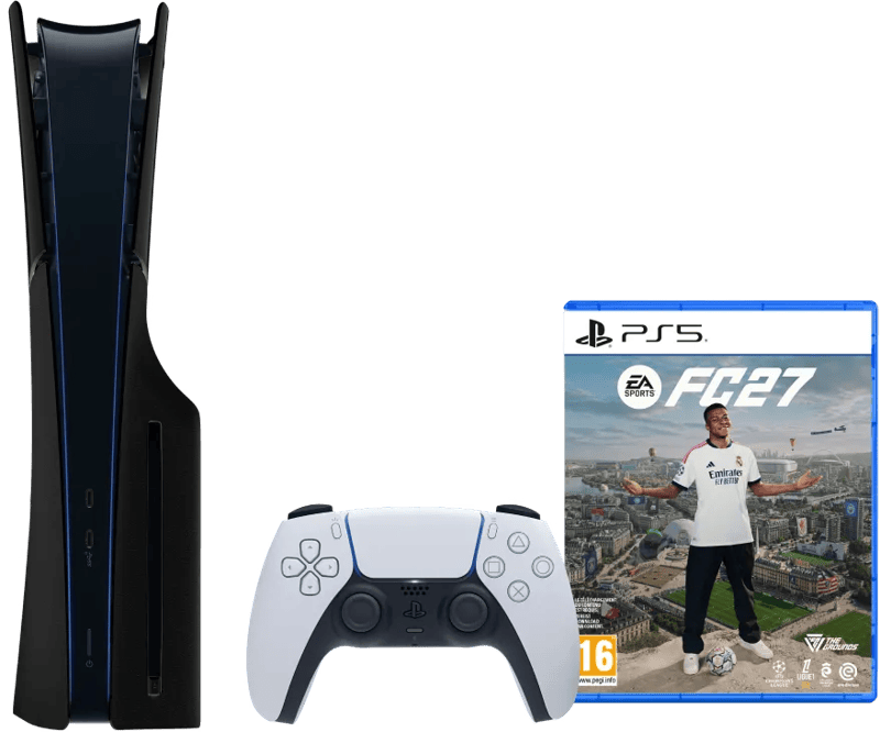 PlayStation 5 Slim Disc Edition + FC 27 + Covers Zwart
