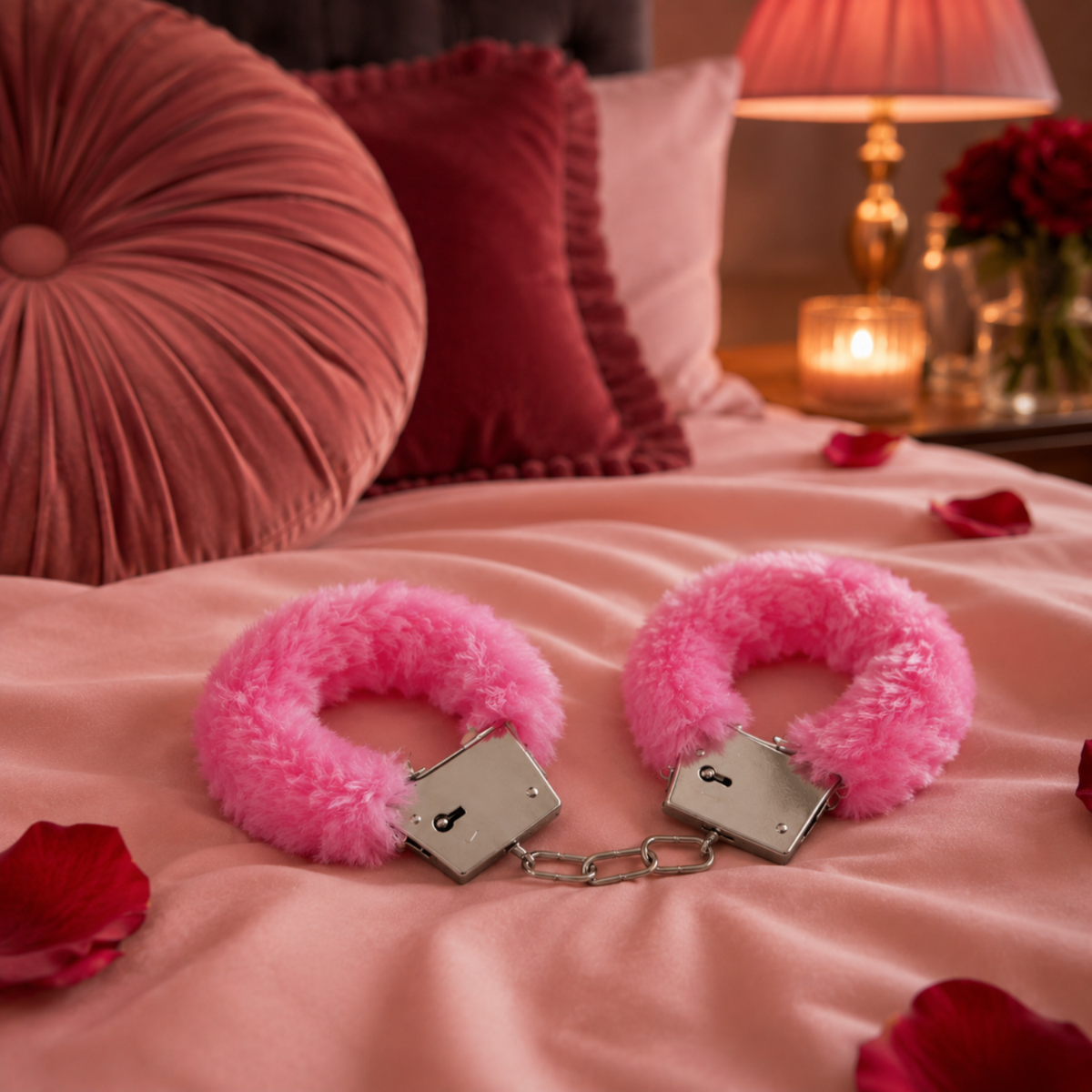 Pluche Handboeien Roze - Verstelbaar | OUT OF THE BLUE