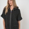Poncho met rits en capuchon van alpacawolmix