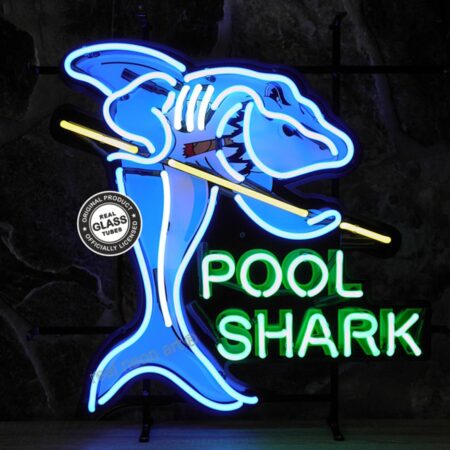 Pool Shark Neon Verlichting 65 x 65 cm - Blauw