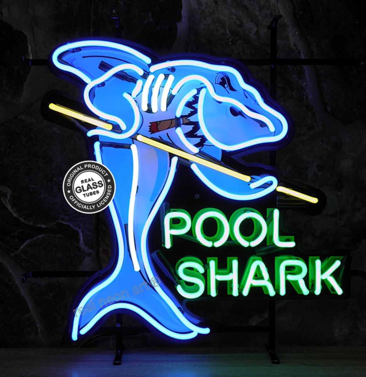 Pool Shark Neon Verlichting 65 x 65 cm - Blauw