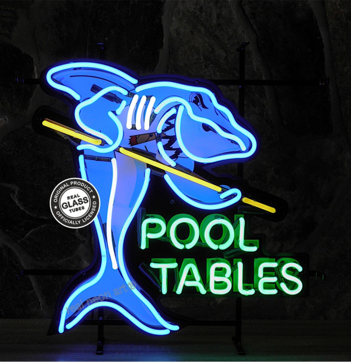Pool Tables 'Shark' Neon Verlichting 65 x 65 cm - Blauw