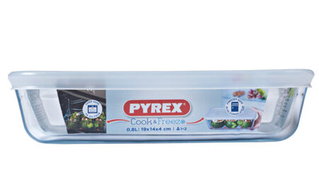 Pyrex schaal met kunststof deksel 0.8L | Pyrex