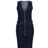 Queen Kerosin Ruby Pencil Dress Denim Dark Blue-XL | Queen Kerosin