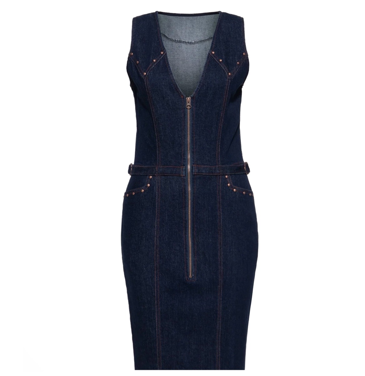 Queen Kerosin Ruby Pencil Dress Denim Dark Blue-XL | Queen Kerosin