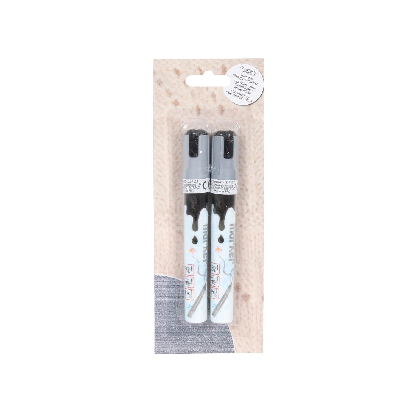 Raam-markers afwasbaar zilver set a 2 | Svenska Living
