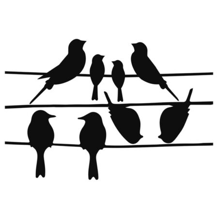Raamstickers vogels op draad | Esschert Design