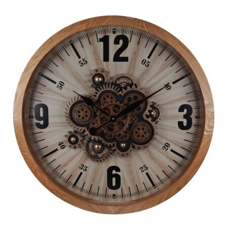 Radarklok Kane naturel/zwart hout/glas