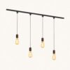 Railverlichting Pakket - Recht - 2x 1 m rail - 4 hanglampen - Incl. 2700K E27 - Warm wit - IP20 - Modulair - 230V - Avaro brons | LUSENZ