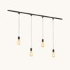 Railverlichting Pakket - Recht - 2x 1 m rail - 4 hanglampen - Incl. 2700K E27 - Warm wit - IP20 - Modulair - 230V - Avaro zwart | LUSENZ