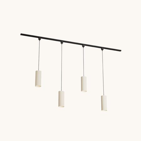 Railverlichting Pakket - Recht - 2x 1 m rail - 4 hanglampen - Incl. 2700K GU10 - IP20 - Modulair - 230V - Belano(L) - Beige | LUSENZ