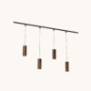 Railverlichting Pakket - Recht - 2x 1 m rail - 4 hanglampen - Incl. 2700K GU10 - IP20 - Modulair - 230V - Belano(L) - Brons | LUSENZ