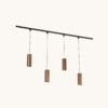 Railverlichting Pakket - Recht - 2x 1 m rail - 4 hanglampen - Incl. 2700K GU10 - IP20 - Modulair - 230V - Belano(L) - Bruin | LUSENZ