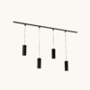 Railverlichting Pakket - Recht - 2x 1 m rail - 4 hanglampen - Incl. 2700K GU10 - IP20 - Modulair - 230V - Belano(L) - Zwart | LUSENZ