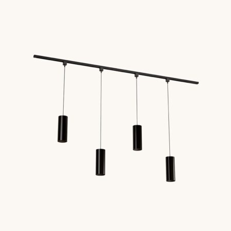 Railverlichting Pakket - Recht - 2x 1 m rail - 4 hanglampen - Incl. 2700K GU10 - IP20 - Modulair - 230V - Belano(L) - Zwart | LUSENZ