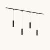 Railverlichting Pakket - Recht - 2x 1 m rail - 4 hanglampen - Incl. 2700K GU10 - IP20 - Modulair - 230V - Belano(M) - Zwart | LUSENZ