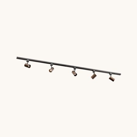 Railverlichting Pakket - Recht - 2x 1 m rail - 5 railspots - Brons - Excl. Lichtbron - IP20 - Modulair - 230V - Beloria | LUSENZ