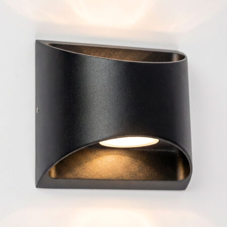 Reno Up en Down Muurlamp Zwart