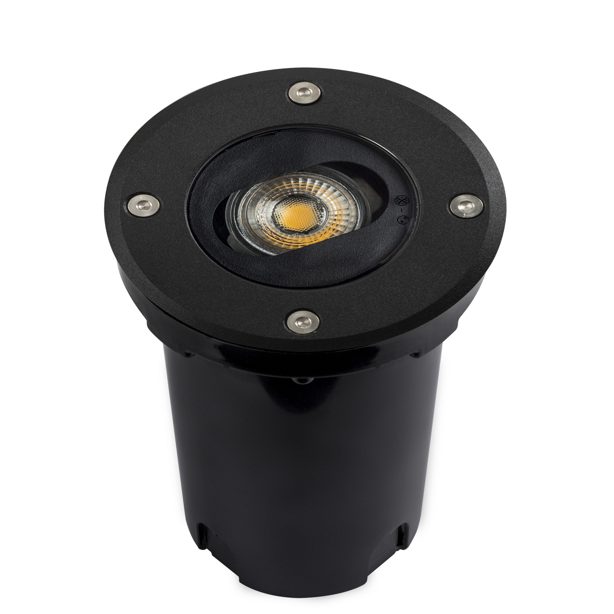 Richtbare Grondspot LED Ø12 Rond zwart incl. GU10