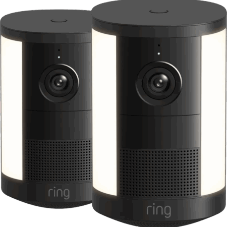 Ring Spotlight Camera 2e Generatie Batterij Zwart Duo Pack
