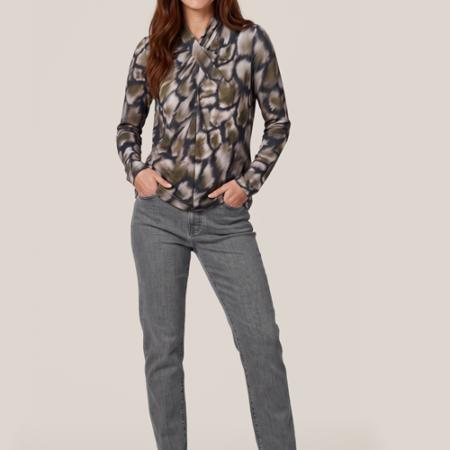 Roby Print Top Olijfgroen / Multi