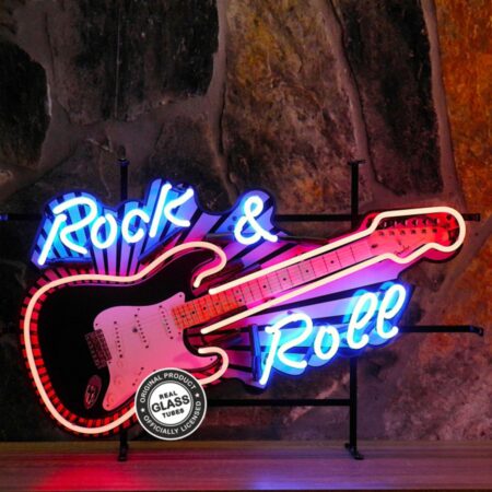 Rock & Roll Gitaar Neon Verlichting 80 x 50 cm - Blauw
