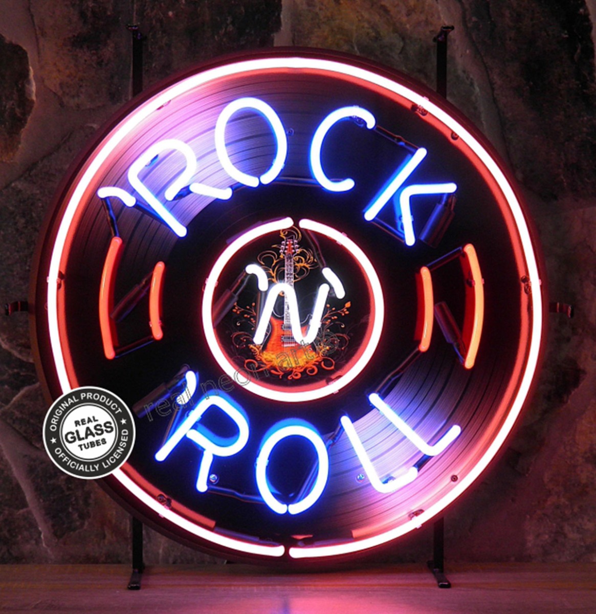 Rock 'N' Roll Vinyl Neon Verlichting 65 cm - Roze