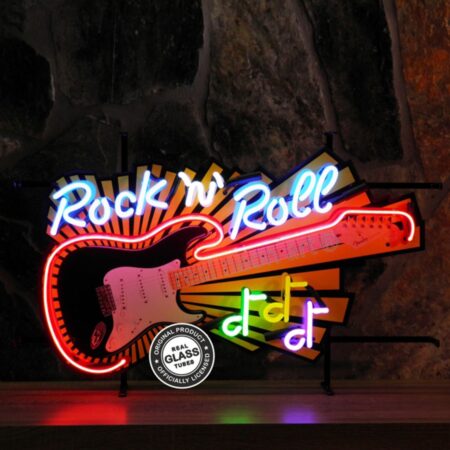 Rock 'n' Roll Guitar Neon Verlichting 80 x 50 cm - Multicolor | Real Neon Art