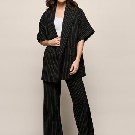 Roseline Kimono Blazer Zwart / Wit
