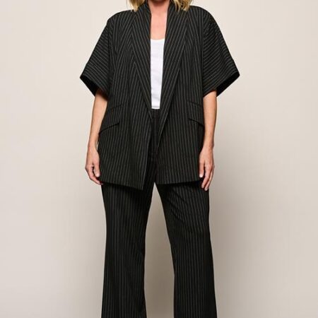 Roseline Kimono Blazer Zwart / Wit Maxi