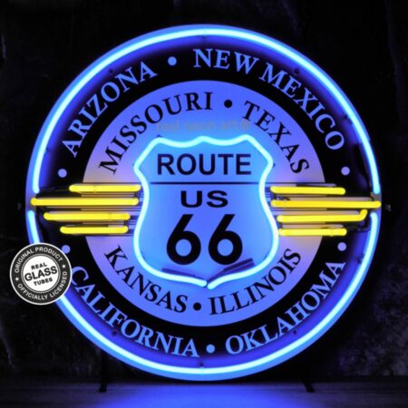 Route 66 'All States' Neon Verlichting 65 cm - Blauw