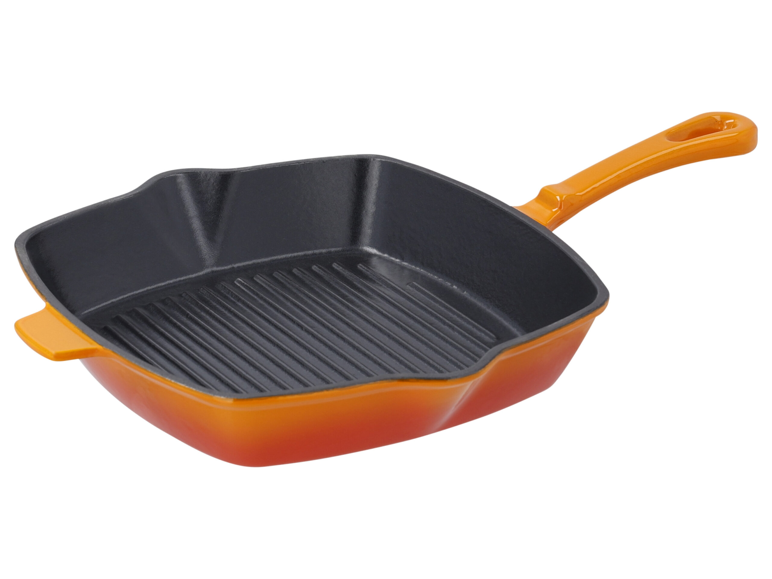 Gietijzeren grillpan 24 cm (oranje)