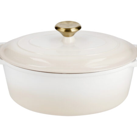 Premium gietijzeren braadpan (Beige)