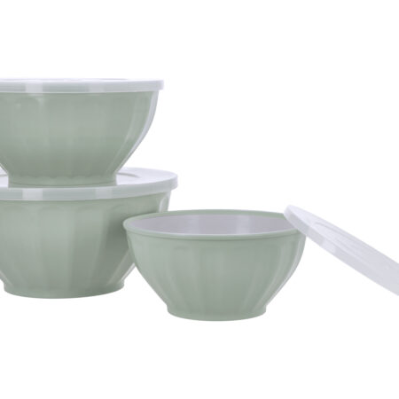 Set van 3 schalen met deksel (Mint)