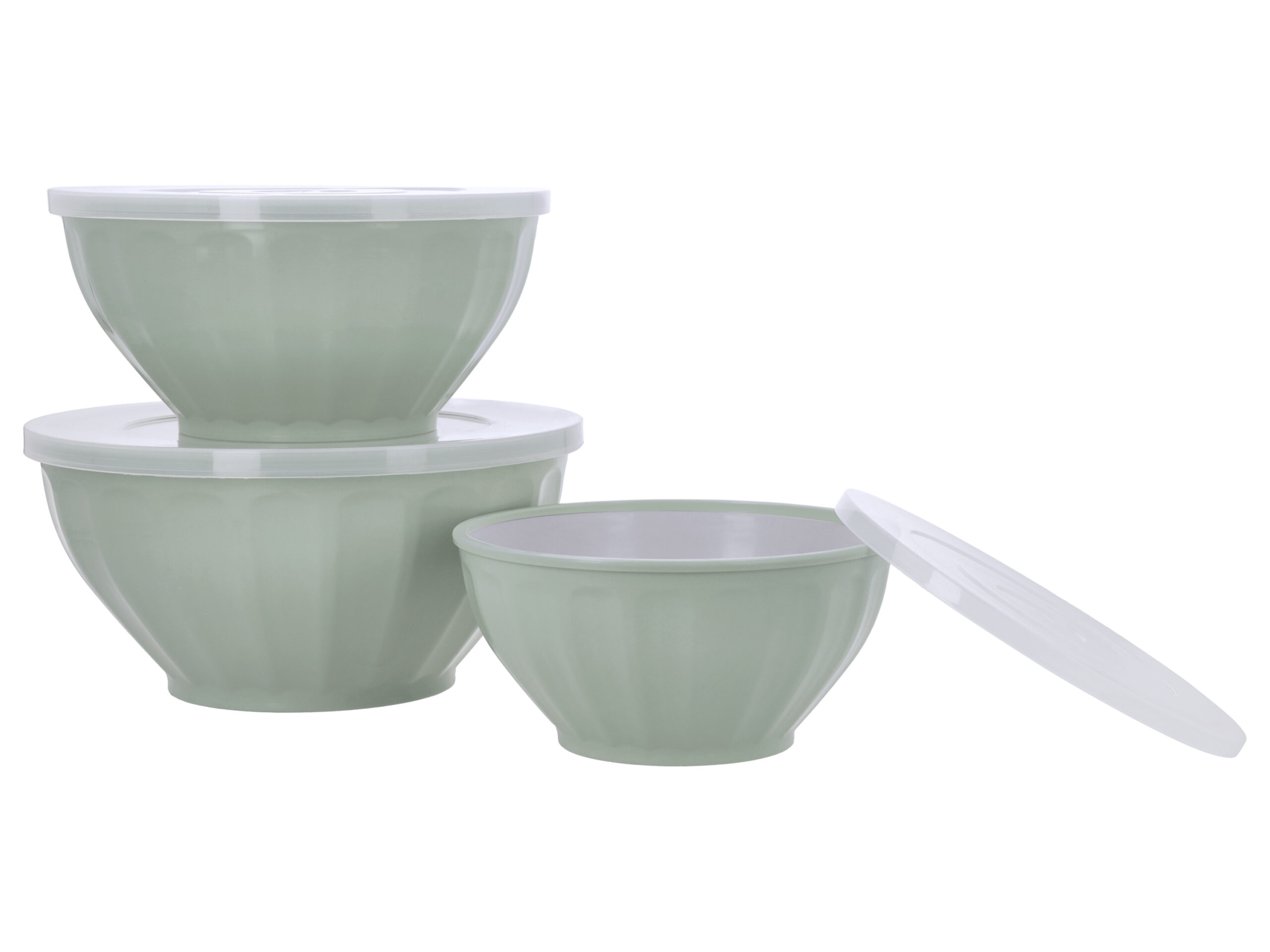 Set van 3 schalen met deksel (Mint)