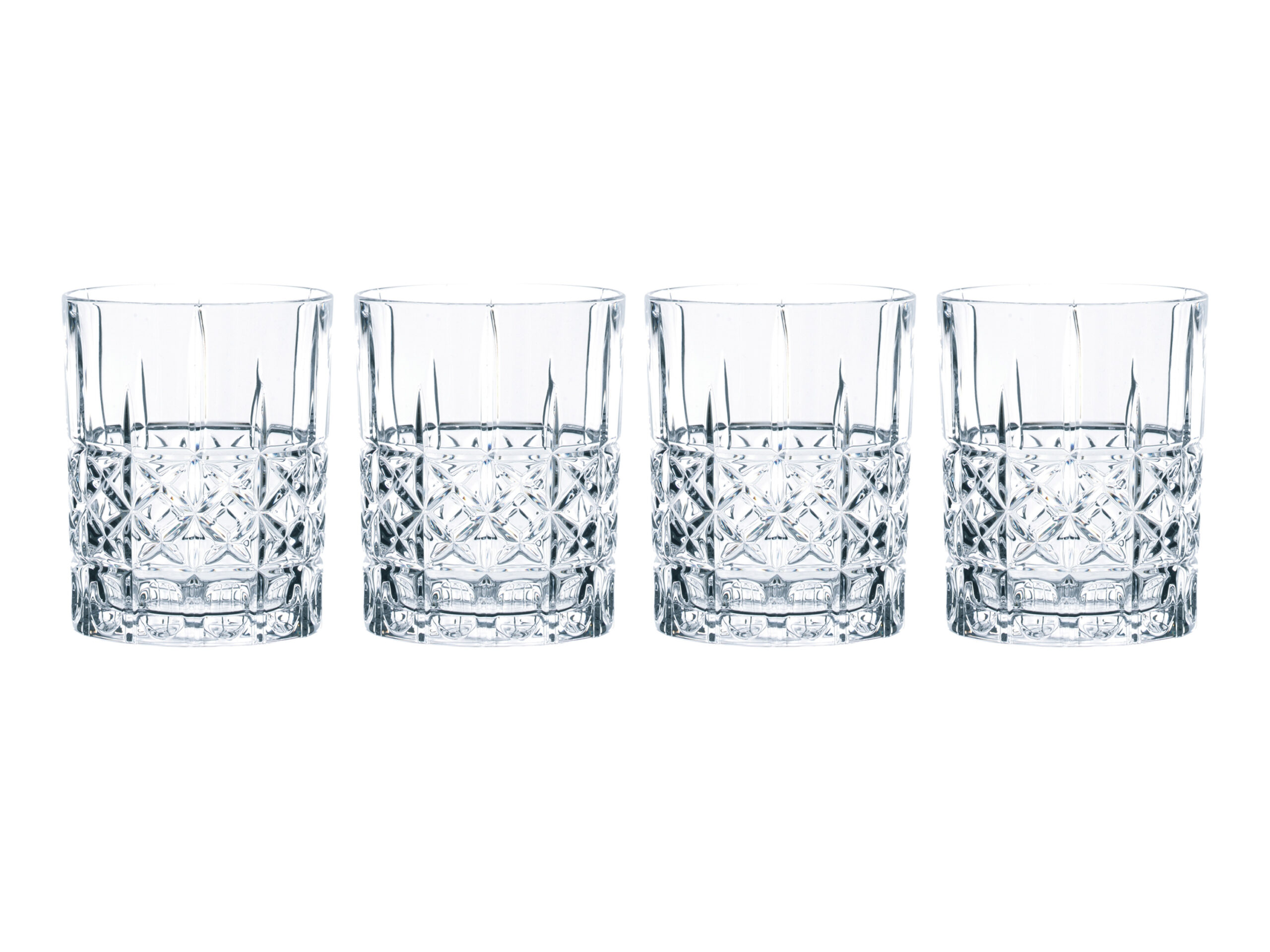 4 whiskyglazen of 4 long drink glazen (Whisky)
