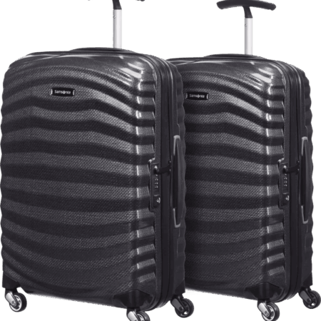 Samsonite Lite-Shock Spinner 55cm Duo Pack Black