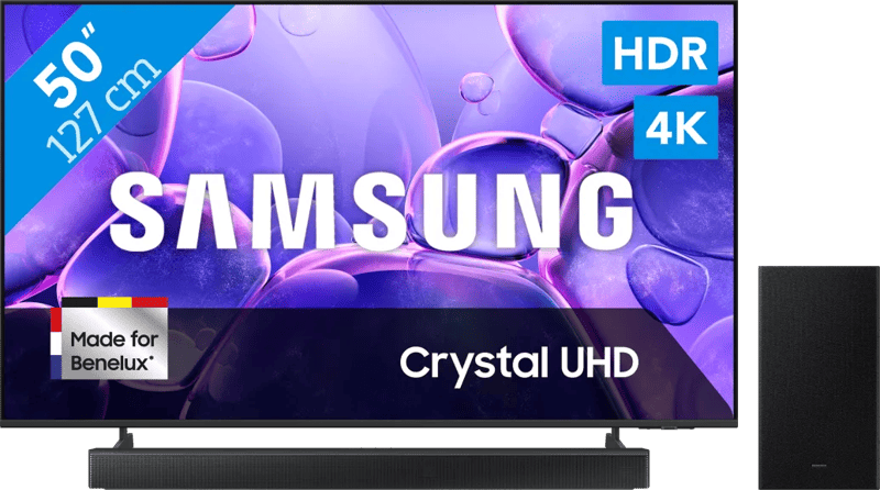 Samsung 50" Crystal UHD U8070F (2025) + Samsung HW-B66CF Zwart