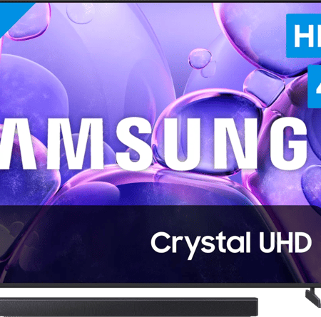 Samsung 75" Crystal UHD U8070F (2025) + Samsung HW-B450F Zwart
