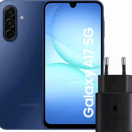 Samsung Galaxy A17 128GB Blauw 5G + Samsung Oplader 25 Watt Zwart