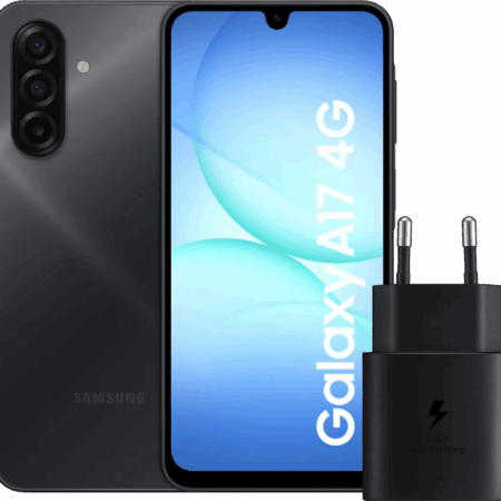 Samsung Galaxy A17 128GB Zwart 4G + Samsung Oplader 25 Watt Zwart