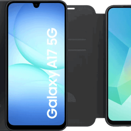 Samsung Galaxy A17 128GB Zwart 5G + BlueBuilt Book Case Zwart