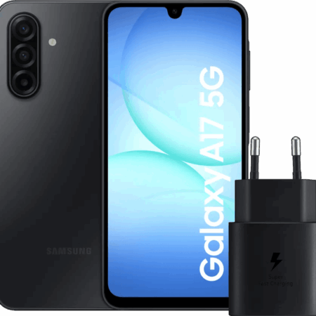 Samsung Galaxy A17 128GB Zwart 5G + Samsung Oplader 25 Watt Zwart