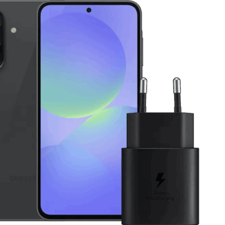 Samsung Galaxy A36 128GB Zwart 5G Enterprise Editie + Samsung Oplader 25 Watt Zwart