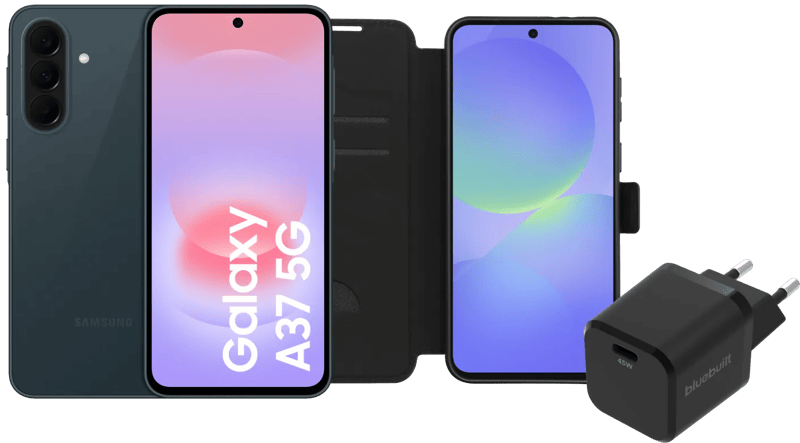 Samsung Galaxy A37 128GB Donkergroen 5G + Basis Accessoirepakket