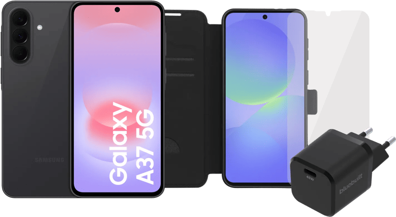 Samsung Galaxy A37 128GB Zwart 5G + Compleet Accessoirepakket